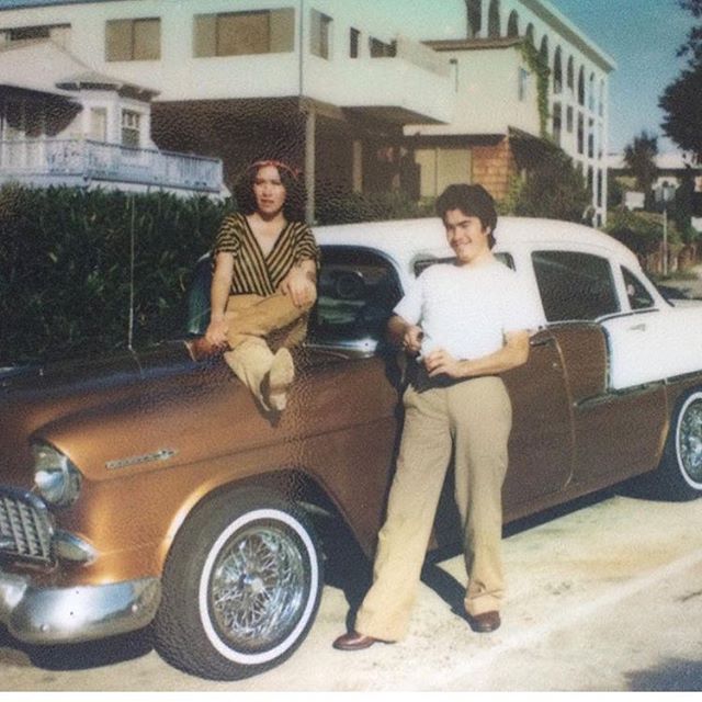 Güera y Lobo and their '55 Chevy Bel Air #SanDiego #70s #80s #California ✨🎭✨🌹✨