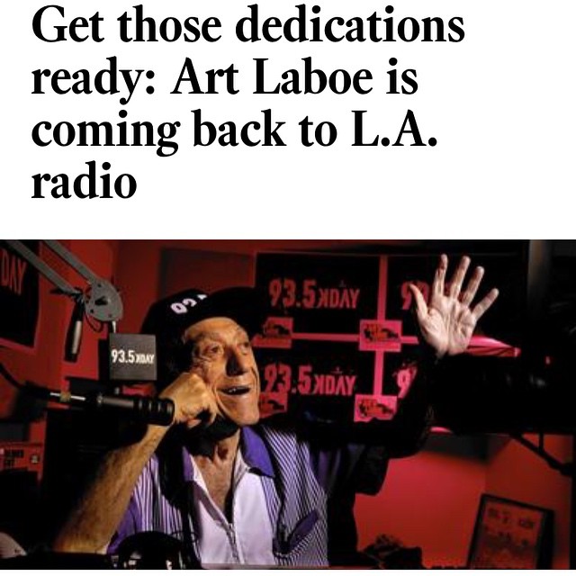 AND ~Exciting News~ Art Laboe is back ! 🙌 @artlaboeconnection #LosAngelesTimes