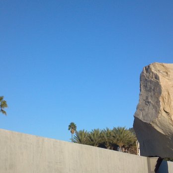 Los Angeles County Museum of Art - Linear trees and concrete intersect with the rock - Los Angeles, CA, United States