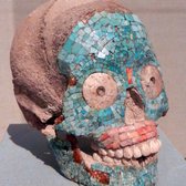 Los Angeles County Museum of Art - Skull with turquoise mosaic; Mexico, western Oaxaca or Puebla; 1400-1521; human skull with turquoise, jadeite, shell - Los Angeles, CA, United States