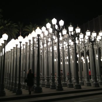 Los Angeles County Museum of Art - So worth parking on the side for! Lamp posts around 7:30 pm. - Los Angeles, CA, United States