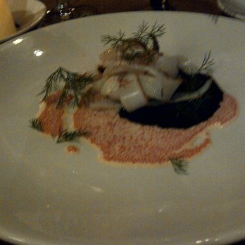 Isa - Cuttle Fish with creme fraiche salmon roe, squid ink and dill. - Brooklyn, NY, United States