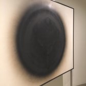 Guggenheim Museum - Artwork from the 'Zero' exhibit.  Technique used by burning, chemical fire, and ash.  Nov '14 - New York, NY, United States