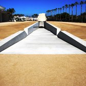Los Angeles County Museum of Art - Michael Heizer; Levitated Mass; 456' concrete slot with 340-ton granite stone; 2012 - Los Angeles, CA, United States
