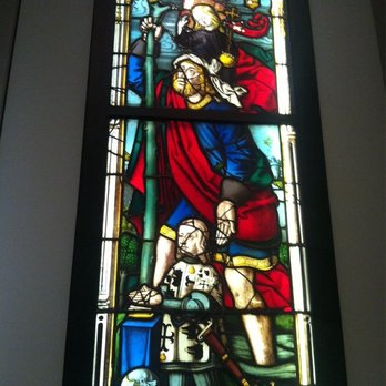 The Getty Center - St Christopher stained glass - Los Angeles, CA, United States